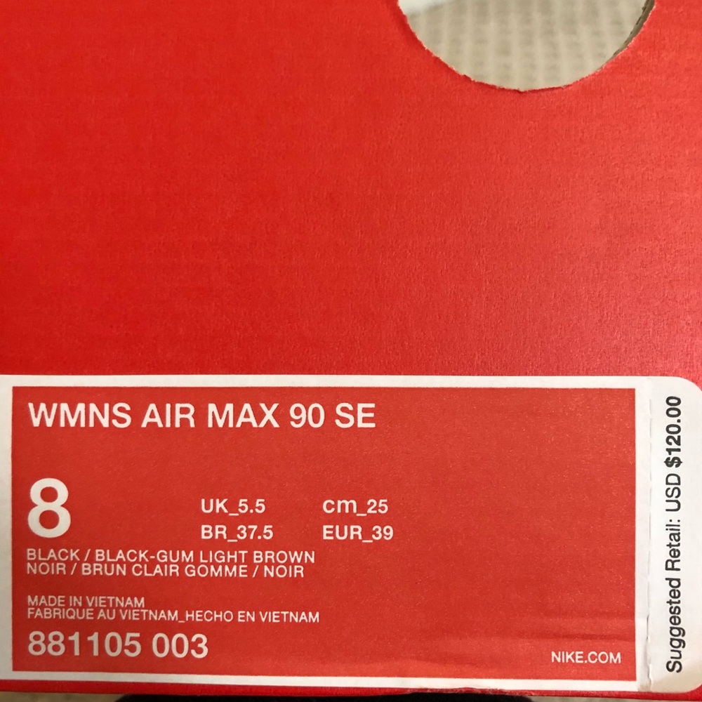 🍀New🍀 NIKE black Air Max 90 SE ~ sz 8 - Picture 8 of 8